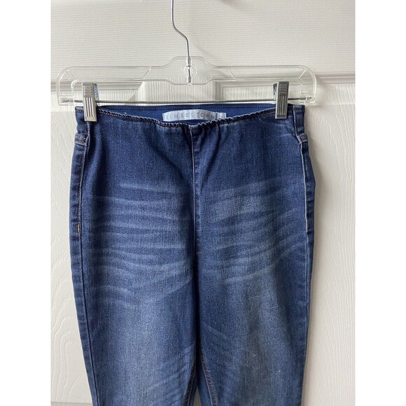 Tinseltown Jeans Junior 5 Blue Denim Pull On Flare Jeans Med Wash Whiskered - Picture 2 of 7